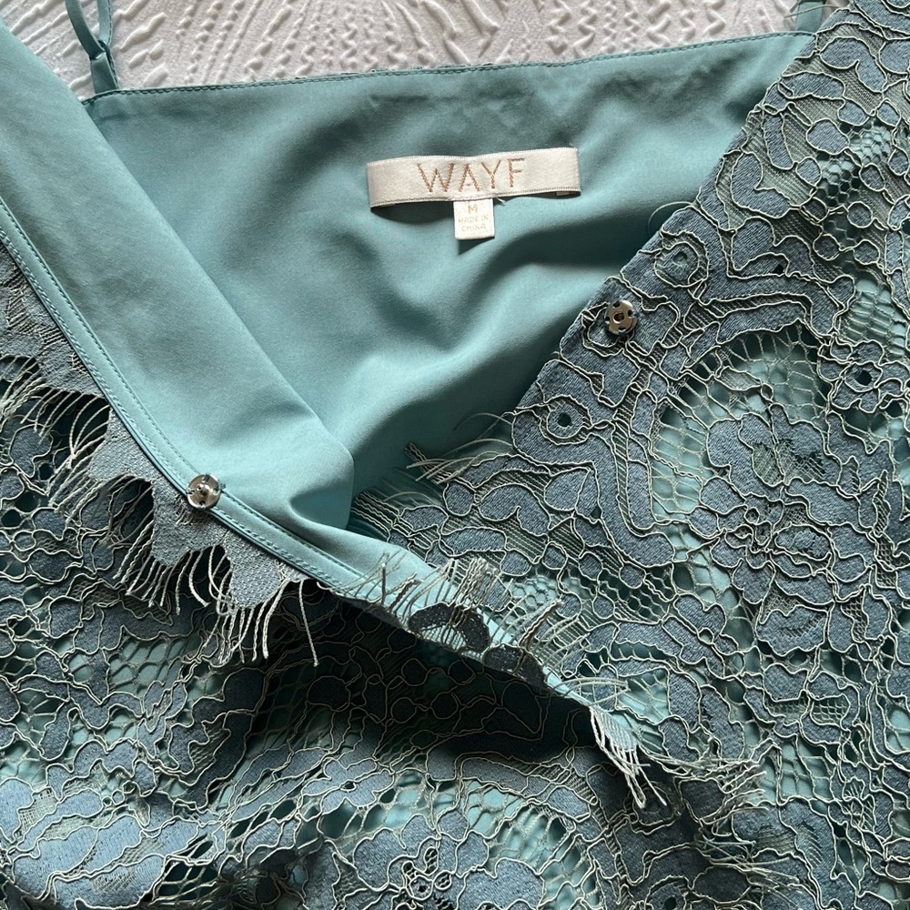 WAYF Light Blue Lace Tank Bodysuit NWOT - Picture 2 of 5